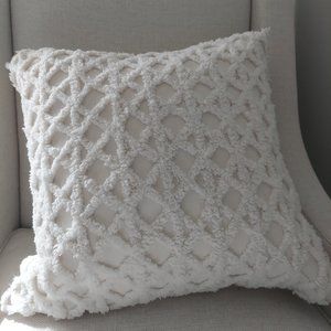 Kate Spade Accent Pillow in White Lattice